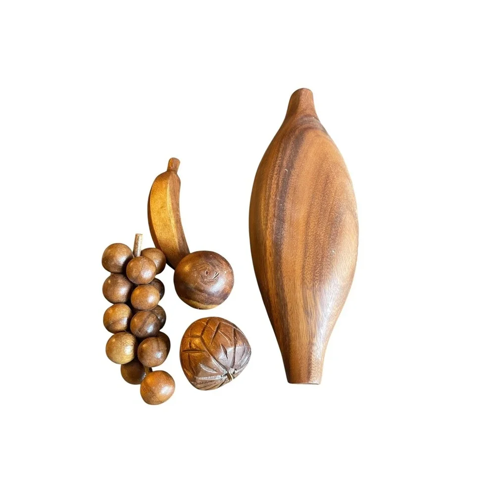 MCM Wooden Fruit Bowl Table Centerpiece Made In Philippines‎